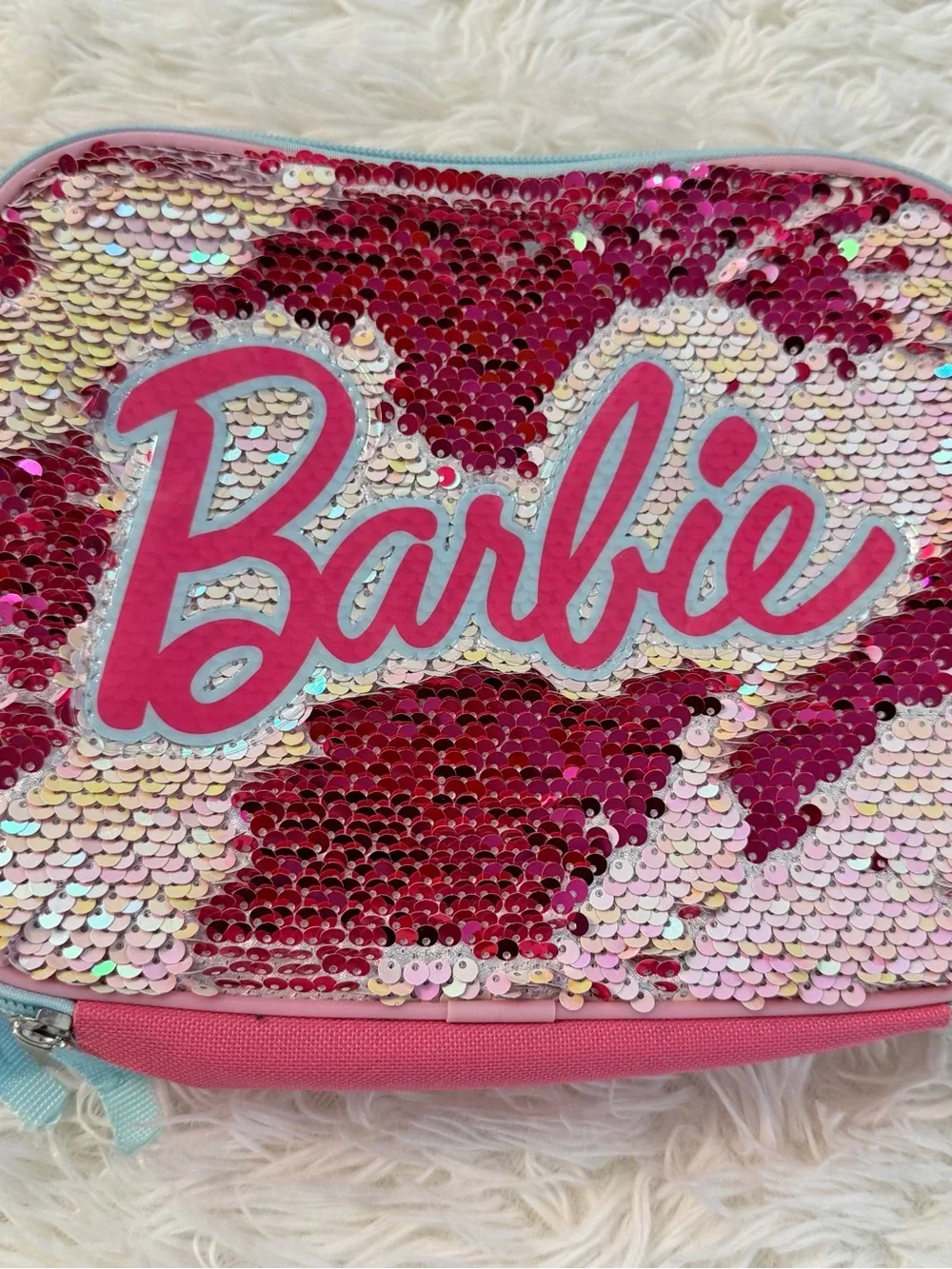 Barbie Pink Reversible Sequin Insulated Lunch Box